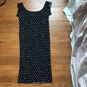 TopShop rutched bodycon polka dot dress